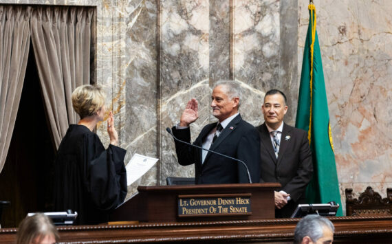 Sen. Jeff Wilson staff
Sen. Jeff Wilson was sworn into office Monday by Washington Supreme Court Chief Justice Debra Stephens during opening ceremonies in the state Senate.